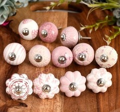 FURNISHFUL FINESSE Cabinet Knobs for Dresser Drawers Pack of 20, Pink