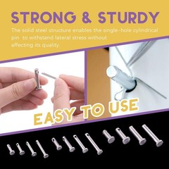 Swpeet 96Pcs Clevis Pin Assortment Kit, 304 Stainless Steel M3 M4 M5 Silver