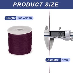 1/16 Inch Polypropylene Rope Braided Ropes, 328ft Nylon Rope Brown