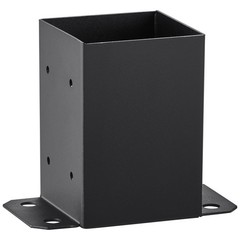 Heavy-Duty 4×4 Post Bases (4 pcs), Carbon Steel, Full Wrap Design, Matte Black