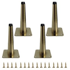 Smaxcn 4Pcs 6 Inch 15Cm Brass Metal Furniture Legs Straight Metal Cabinet Legs