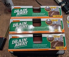 Lot of 3 Frost King DE46BR Automatic Drain Away Downspout Extenders Brown