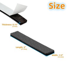 Furnigear Non Slip Furniture Pads 1/2 X 3 Rubber Strips Self Adhesive Furniture