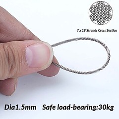 1mm 1.2mm 1.5mm 2mm – 20mm STAINLESS Steel A2 304 Wire Rope Cable Rigging 7×19