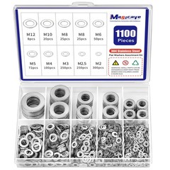 1100 Pcs Flat Washers M2 M2.5 M3 M4 M5 M6 M8 M10 M12, Washers-1100Pcs
