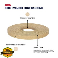 UNMAR Birch Edge Banding 1/2″x100ft Iron On