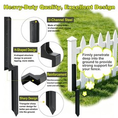 Aturalux Fence Post Repair Kit, 2 Pcs Heavy Duty Steel One-Piece Metal Anchor…