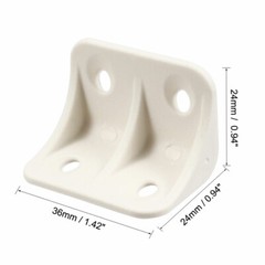 Shelf Cabinet Door Plastic Corner Braces 1.42″ white Angle Brackets, 100 Pcs