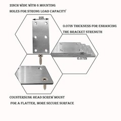 20Pcs Stainless Steel Flat Bracket Mending Plate, 4″x2″ Bracket Joining Plate…
