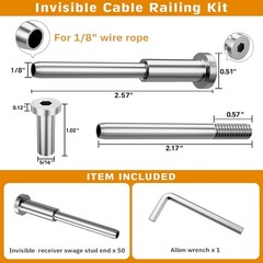 50 Pack 1/8 Cable Railing Hardware