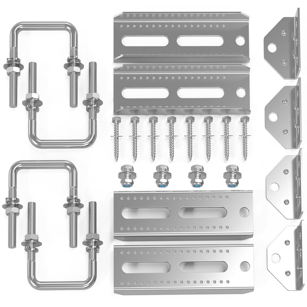 4 PCS 8″ Galvanized Swivel Top Bunk Bracket Kit for 3″ x 1.5″, 3″ x 2 ” and 3″ x