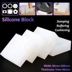 White Silicone Rubber Block Cushioning Sheet Damping Pad Plate Shock Absorption