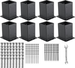 8-Pack 4×4 Post Base Anchors – Heavy Duty Steel Deck & Fence Brackets