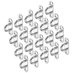 20 Pcs 1.8″ Pad Eye Plate 304 Stainless Steel Ceiling U Hooks for Door Silver