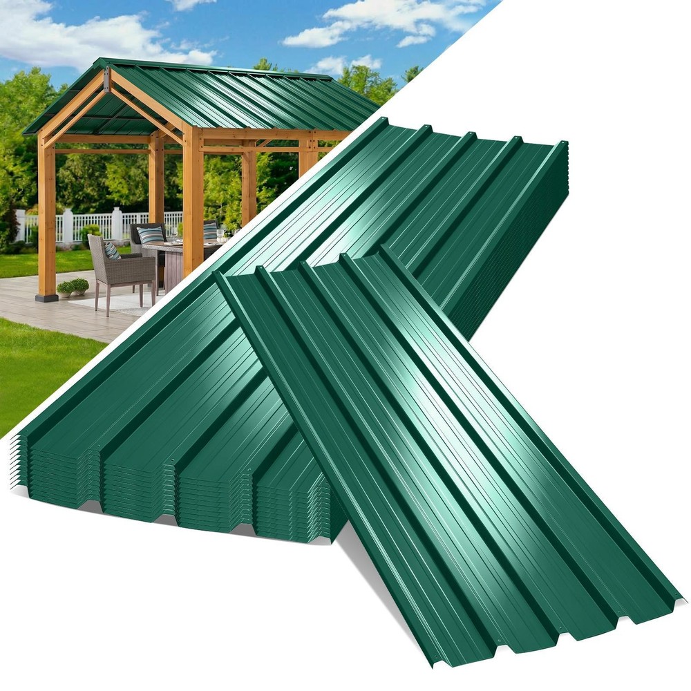 12 PCS Roof Panels Galvanized Steel Hardware Metal Roofing Sheets Wall Panels