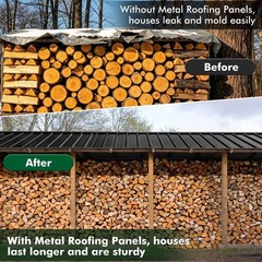 12 PCS Roof Panels Galvanized Steel Hardware Metal Roofing Sheets Wall Panels