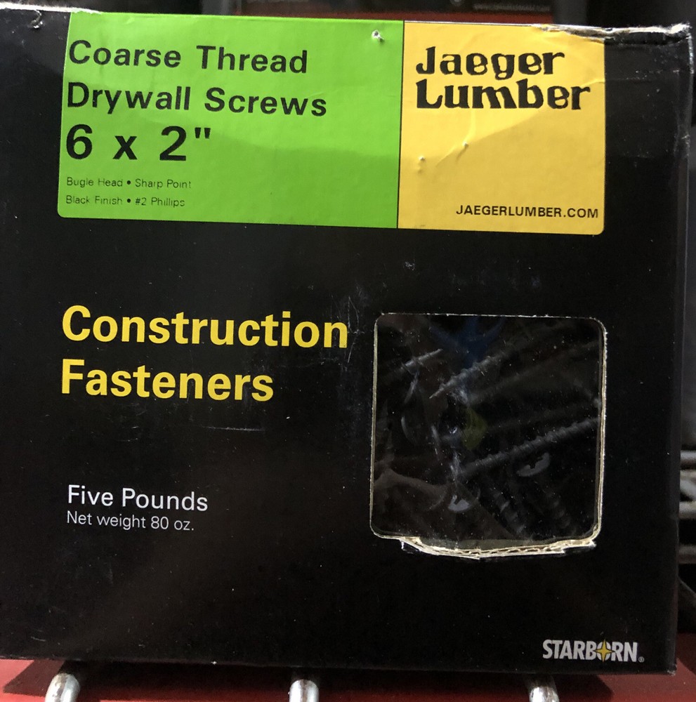 5 Pound Box STARBORN Drywall Screws #8 x 2” Philips Coarse Thread