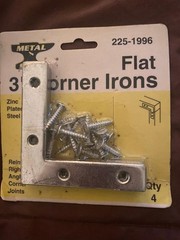 3″ x 5/8″ Corner Braces, 225-1996 Steel – Zinc Plated, 4 Pcs-NEW