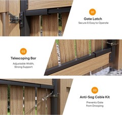DIYHD Adjustable Full Frame Anti-Sag Gate Kit for 2×4 Lumber, Heavy Duty Powd…
