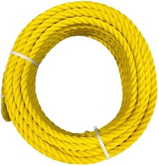 100’ Yellow 3/4” Poly Polypropylene Rope 3 Strand Twisted Safety General Purpose