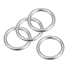 316 Stainless Steel Round Ring Welded O-Rings 25mm(0.98″) ID 4mm Thick 4pack