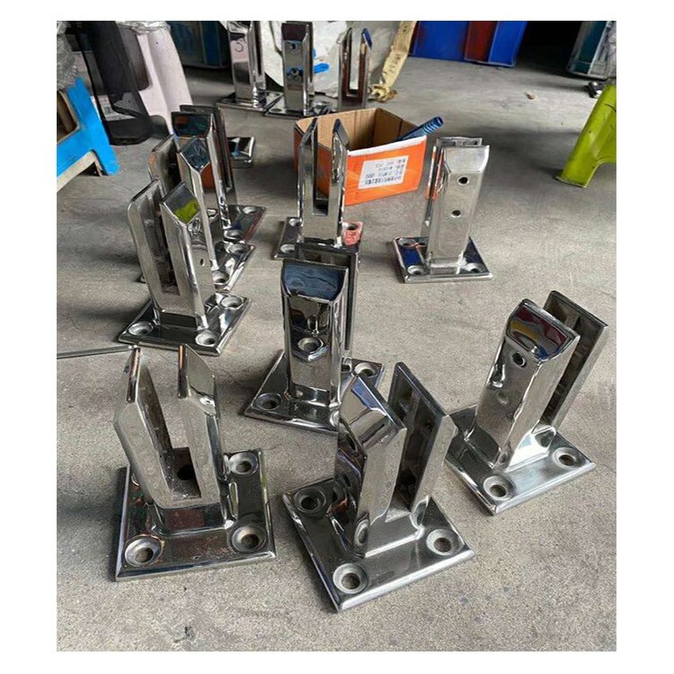 304SS Clamp For Glass Railing 12mm Glass Spigot 6.29″ Holder Polished Chrome