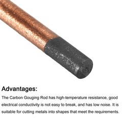 5Pcs 10mm 355mm Gouging Carbon Electrode Rod DIY Copper Coated Craft