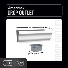 Amerimax Home Products 5 in. White Aluminum Gutter End 3 in. x 4 in. Outlet