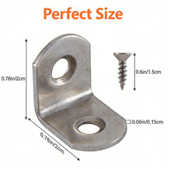 20x20mm L Bracket Corner Brace 10PCS Stainless Steel w/ 20 Screws for Shelves
