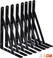 8-Pack 12 Inch Heavy Duty Shelf Brackets, Large Wall Bracket for Garage Kitchen