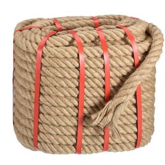 Natural Jute Rope, 63/64 in x 100 Ft Thick Twisted Manila Rope Multipurpose