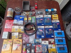 big lot vintage hardware most in original packages screws gas line glass fabric