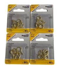 National Hardware V2015 / N119-321 Screw Eyes 1-1/16″ /2,6cm Bright Brass -4pack