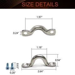 2-20pcs 3.5-6mm Stainless Steel Wire Eye Strap Marine Boat Shape Pad Eye Strap