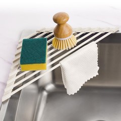Tomorotec Compact Silicone-Coated Triangle Dish Drying Rack for Sink Corner -…
