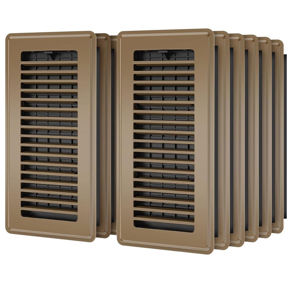 Floor Register 4×10, 12 Pack Brown Floor Vent Covers for Home Floor Heavy Dut…