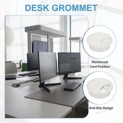 10 Pcs 2″ Desk Grommet Plastic Desk Hole Covers Cable Grommet White