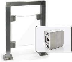 Glass Clamp 2pc Marine Grade 316 Stainless Steel Adjustable Railing Glass, Shelf