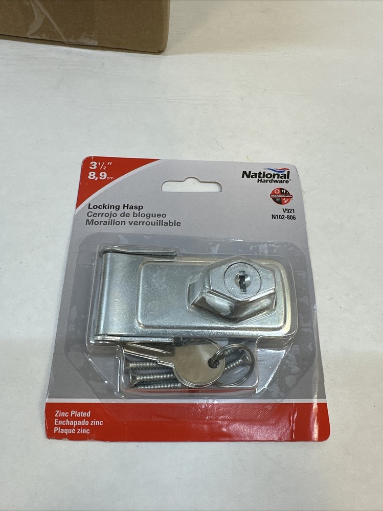 National Hardware N102-806 921 Keylocking Hasp, Steel, Zinc Plated, 3-1/2″