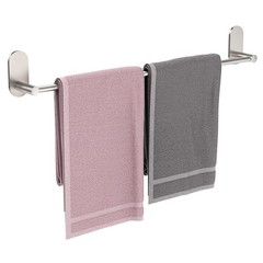 Wzrua Self Adhesive Towel Bar For Bathroom 24Ich Stainless Steel And Zinc Alloy