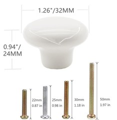 MARSTREE 10 Pack White Ceramic Cabinet Knobs 1.26 x x 0.94 inch,
