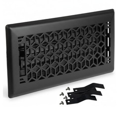 4″ x 12″ Vector Design Steel Floor Register in Textured Black Finish with mou…