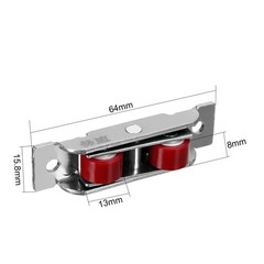 13mm Dia, Sliding Door Window Pulley Twin Wheel, Stainless Steel 4pcs