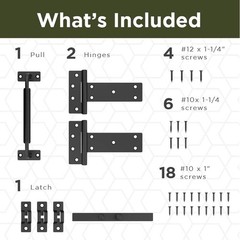 Industrial Black Gate Kit Weatherguard Protection Pull Latch Hinges Easy Install