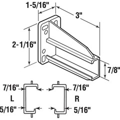 Prime-Line R 7227 Rear Drawer Track Back Plate – 5/16 in. x 7/16 in., White
