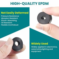 DALQUIS 24Pcs 3 Sizes Multi-Purpose Rubber Spacers Kit, 1 25*6.5*10mm, Black