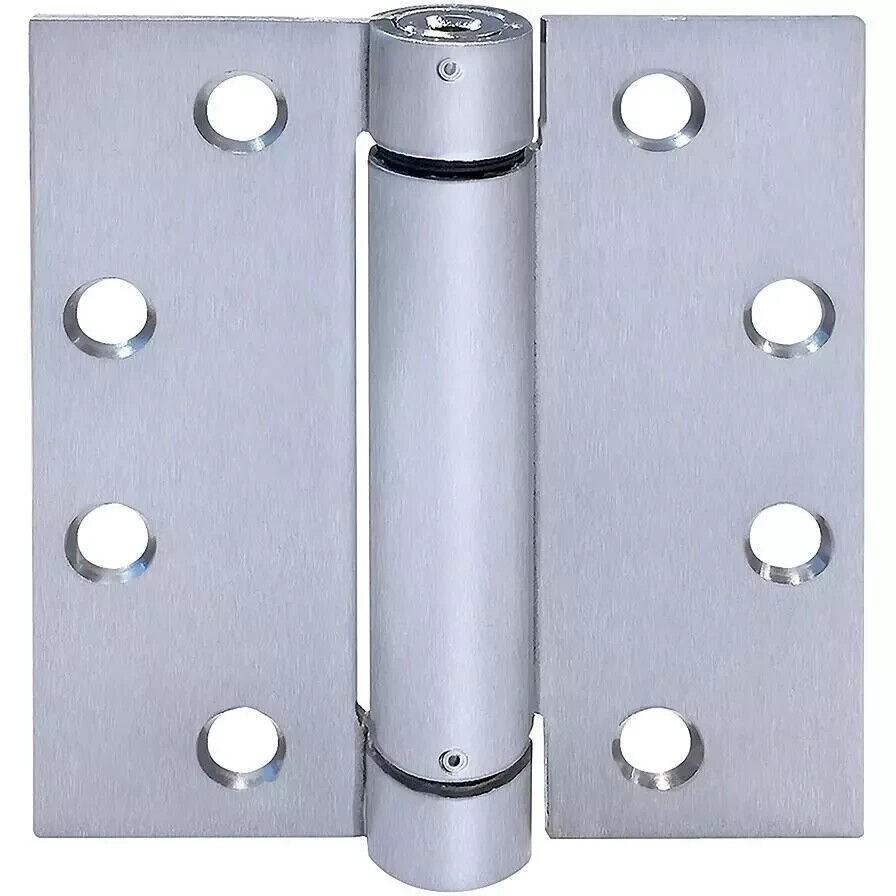 Spring Hinge, Square Corners, Satin Stainless Steel, 4.5 x 4.5-In. -HG100318