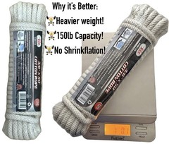 Heavy Duty 50 Ft Cotton Rope 3/8″ 150 lb Load Solid Braided Cord Boat RV Camping