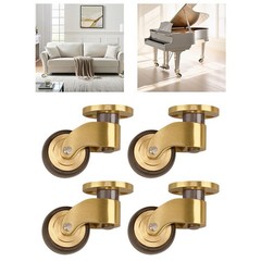 4pcs Brass Casters 360 Degree Silent Bearings for Furniture Use