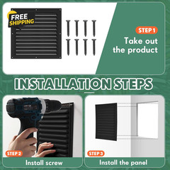 8 Pack 6×6 Aluminum Gable Attic Vents Louver Wall Vent w/ Screen Mesh Silver